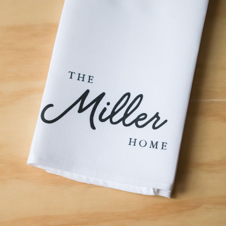 Last Name Home Personalized Tea Towel