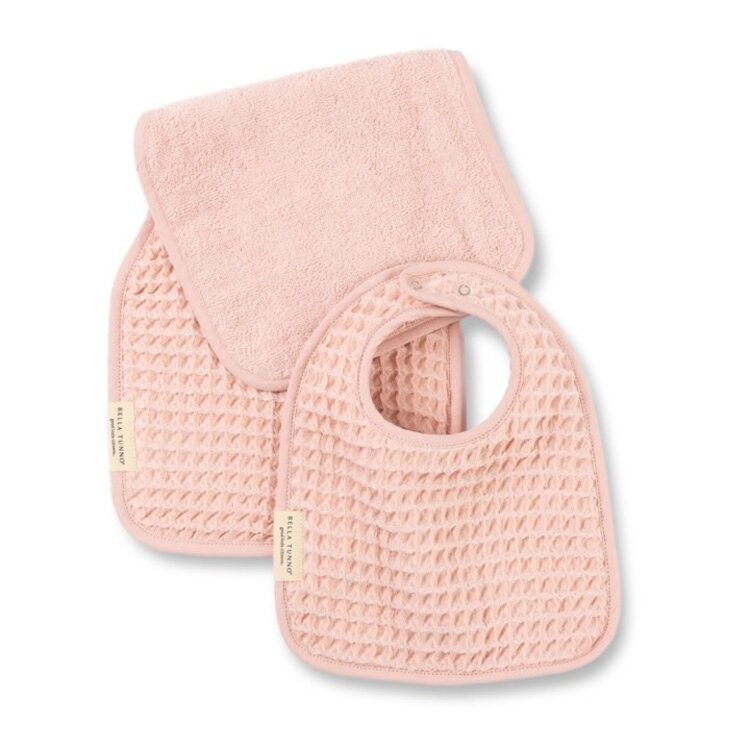 Blush Pink Reversible Bib & Burp Set