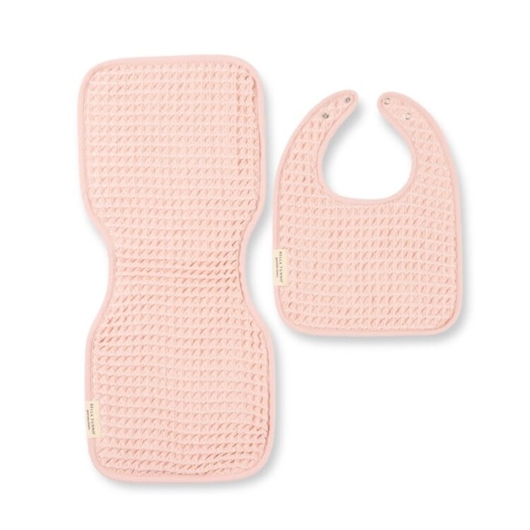 Blush Pink Reversible Bib & Burp Set
