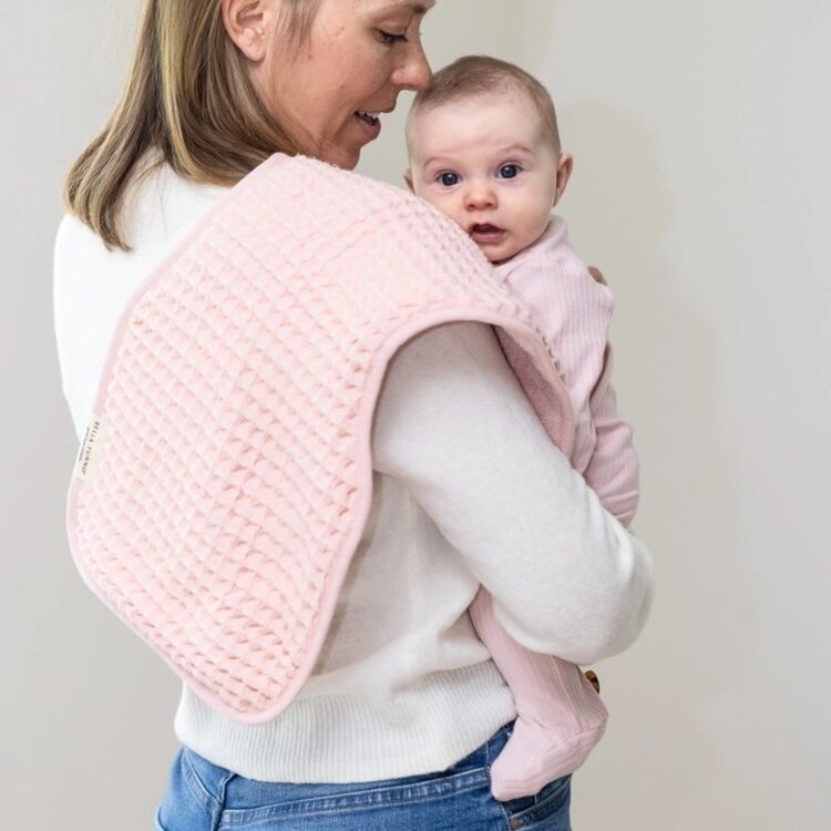 Blush Pink Reversible Bib & Burp Set