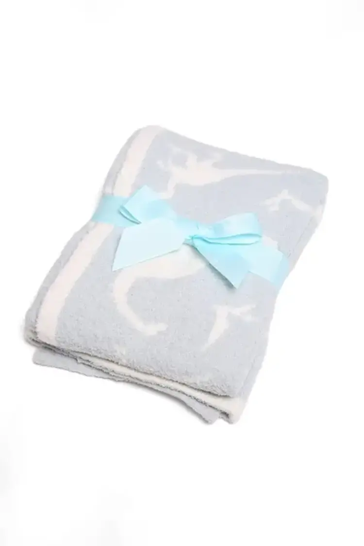 Blue Dinosaur Baby Blanket