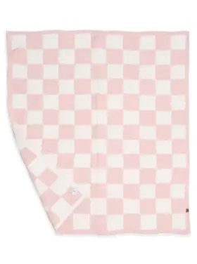 Pink Checkered Luxe Throw Blanket