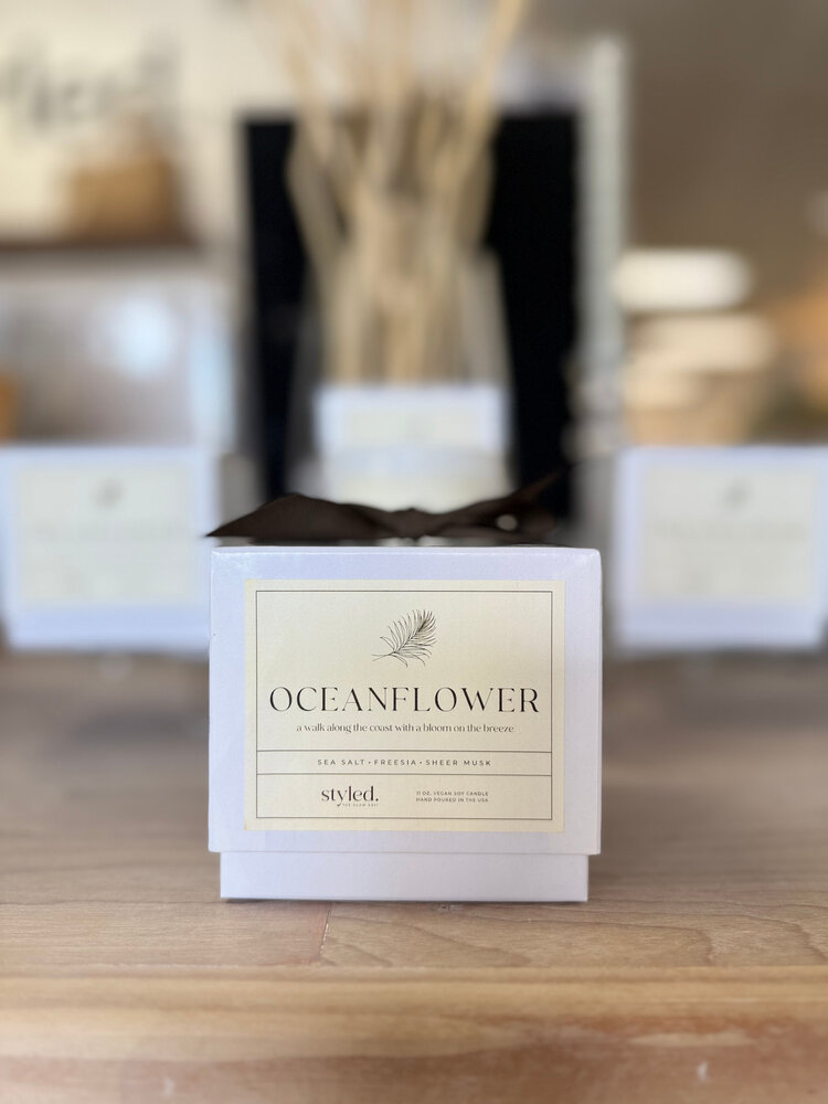 The Glow Edit by Styled Jupiter Ocean Flower 11 oz Boxed Candle