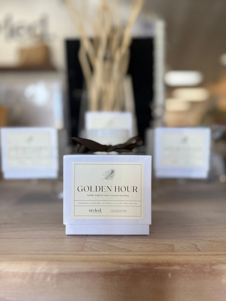 The Glow Edit by Styled Jupiter Golden Hour 11 oz Boxed Candle