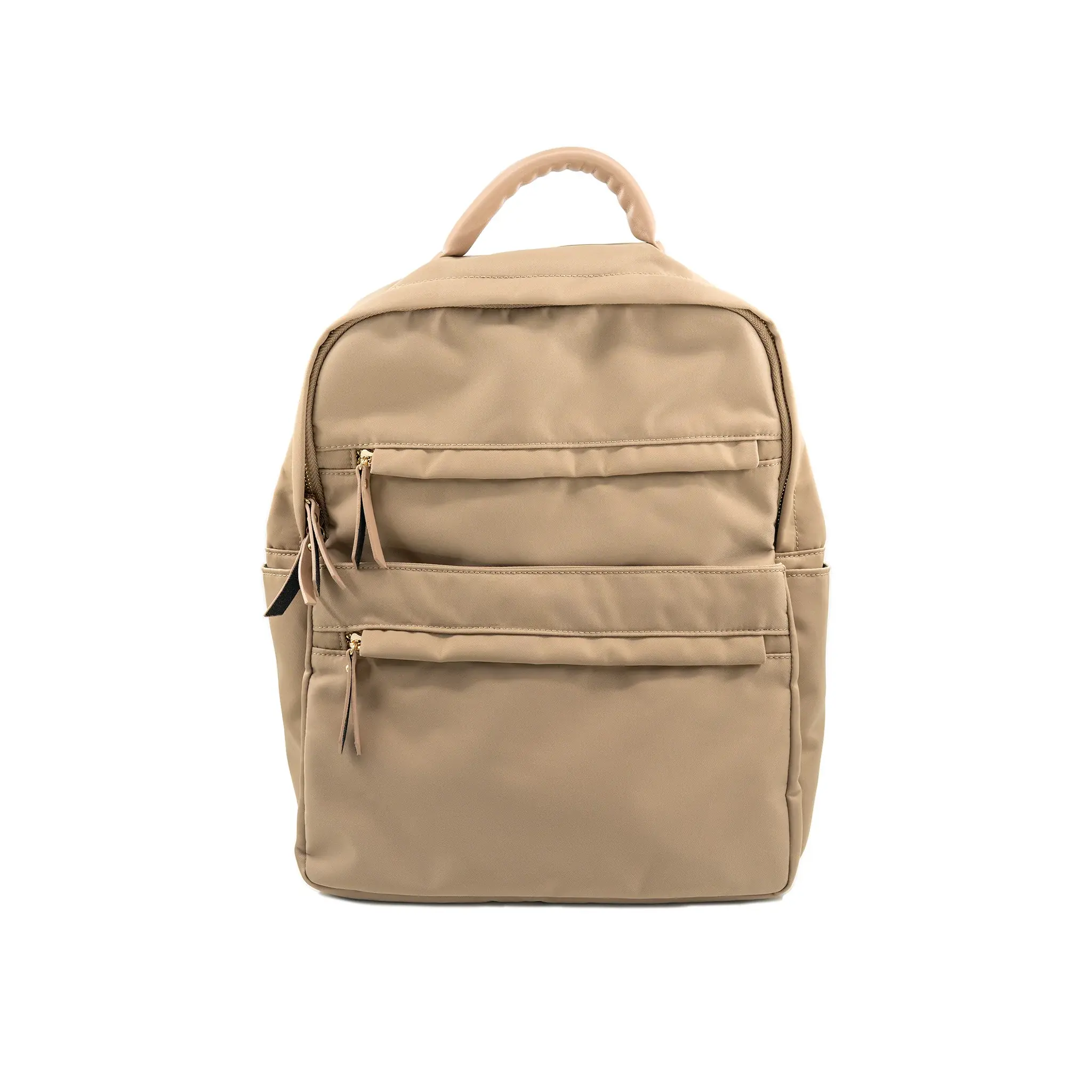 DIONA J FASHION NYLON TEXTURED BUCKLE ZIPPER BACKPACK COLOR TAN Jansport Right Pack Backpack - Travertine main image 3