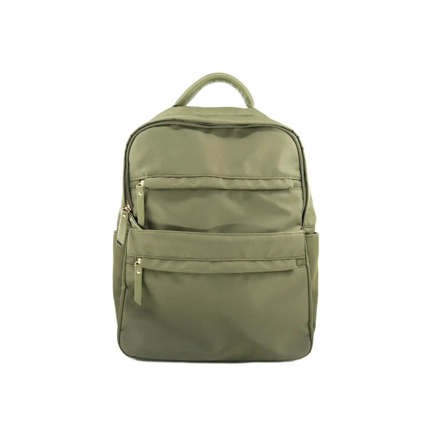 Casual Green Nylon Backpack with Front Zip Pocket BACKPACK WITH FRONT POCKET main image 2