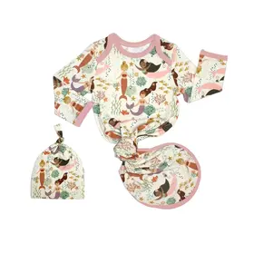 Emerson & Friends Mermaid Newborn Gown & Hat