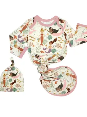 Emerson & Friends Mermaid Newborn Gown & Hat