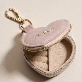 Pink Heart Travel Jewelry Case Keychain