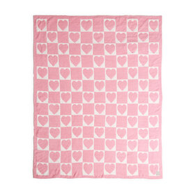 Checkered Heart Reversible Throw Blanket