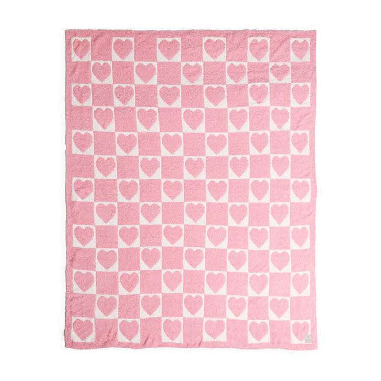 Checkered Heart Reversible Throw Blanket