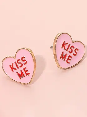 Kiss Me Enamel Stud Earrings