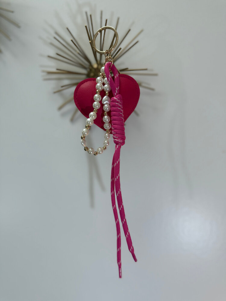 Heart Pearl Tassel Keychain / Bag Charm