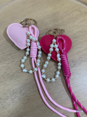 Heart Pearl Tassel Keychain / Bag Charm