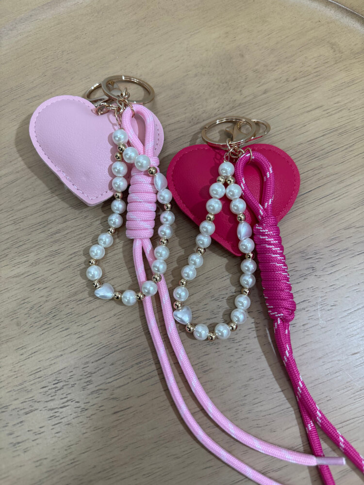 Heart Pearl Tassel Keychain / Bag Charm