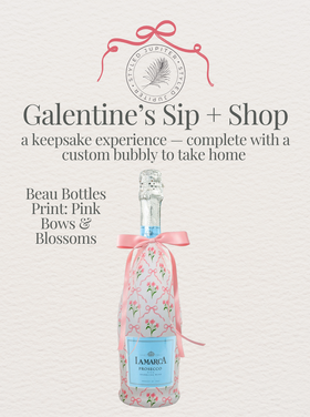 Styled Jupiter Beau Bottles -  Prosecco Pink Bows & Blossoms