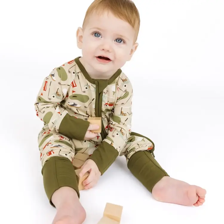 Emerson & Friends Emerson & Friends Golf Bamboo Zip Pajamas