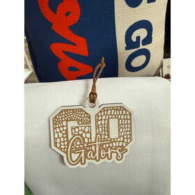 Go Gators Wood Ornament
