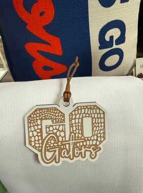 Go Gators Wood Ornament