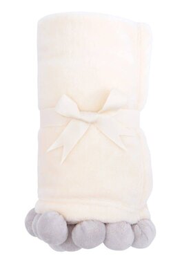 Elegant Baby Grey Pom Pom Baby Blanket