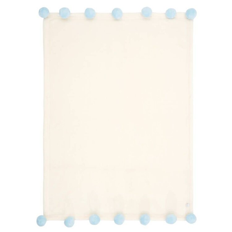 Elegant Baby Elegant Baby Blue Pom Pom Blanket