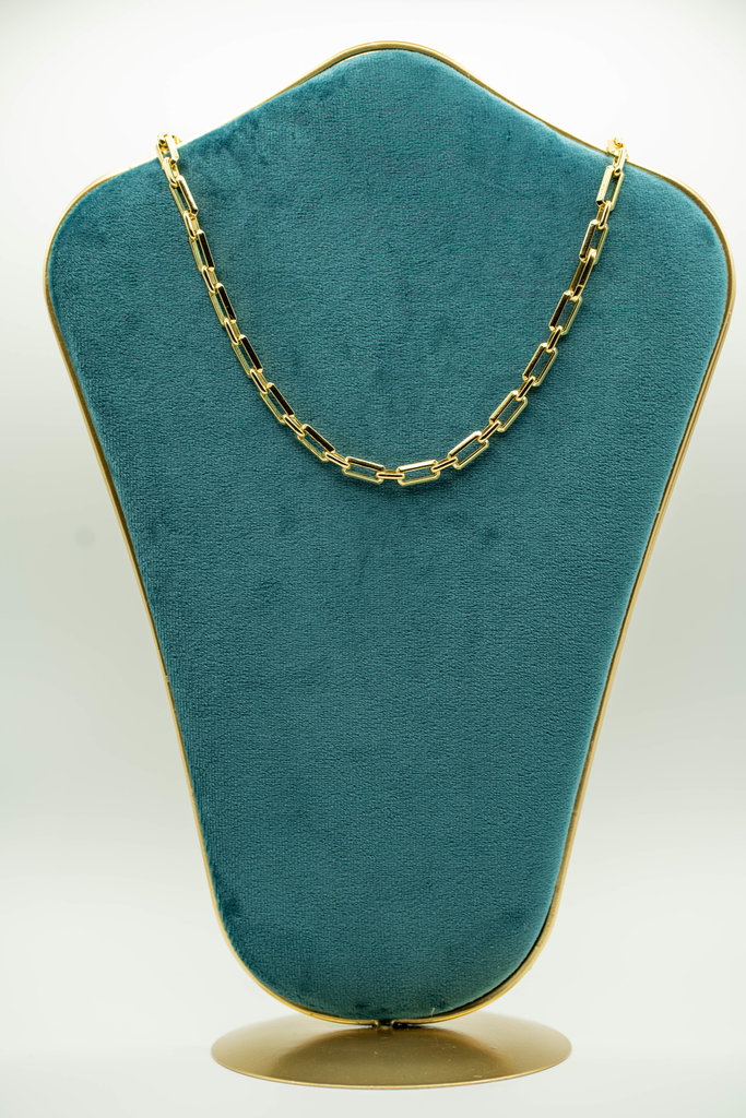 INFASHION Rectangular Brass Chain Necklace