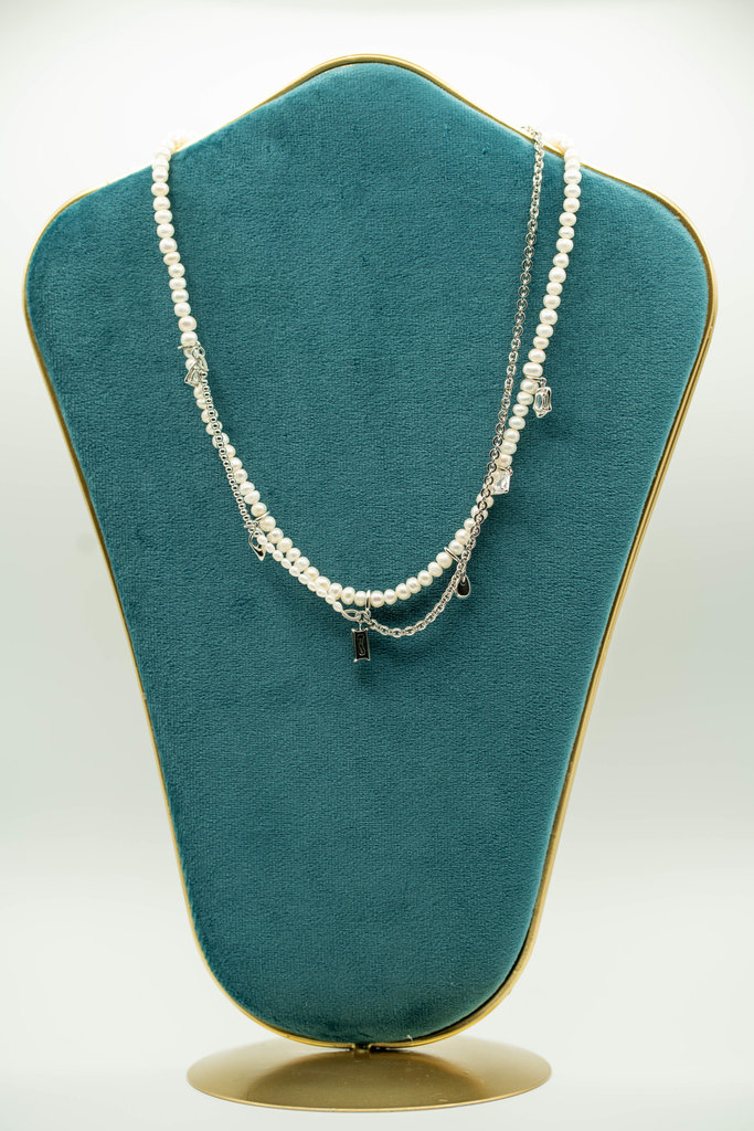 INFASHION Layered Natural Pearl Necklace