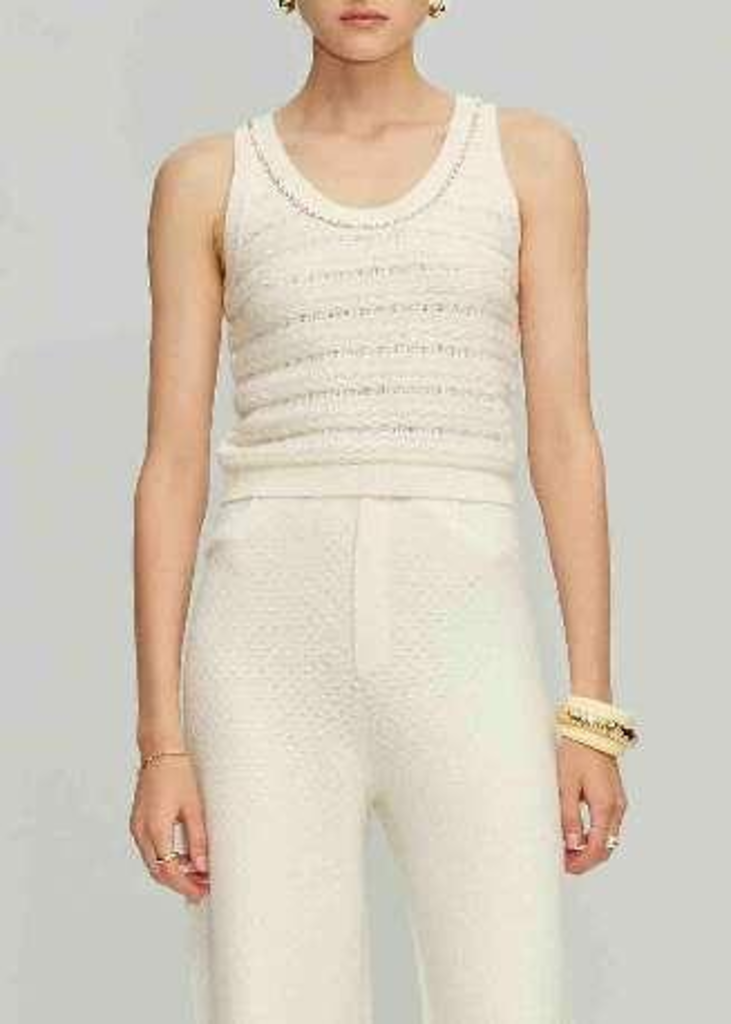 CRUSH WOOL CABLE-KNIT TANK TOP