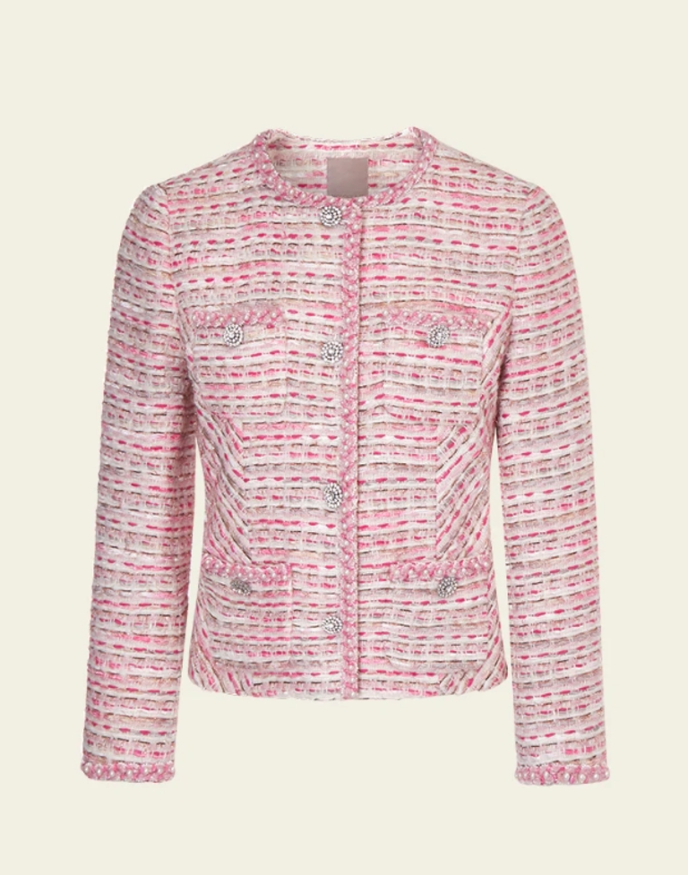 Moiselle Braided-trim Stripped Patch-pocket Jacket