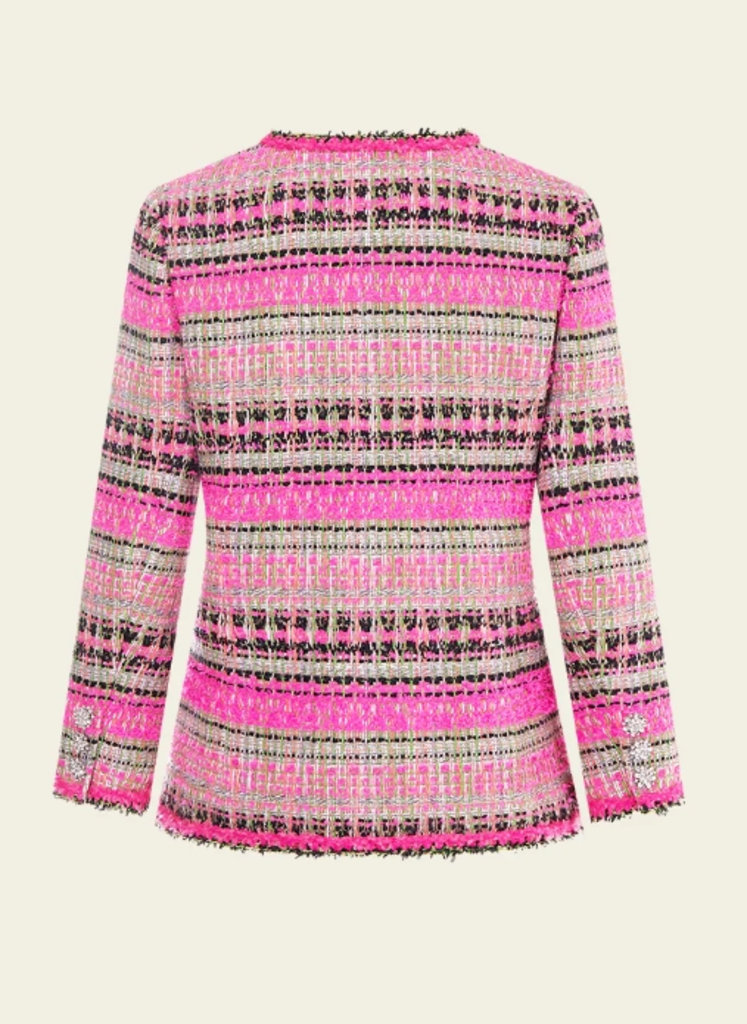 Moiselle Fuchsia Shawl-lapel Striped Jacket