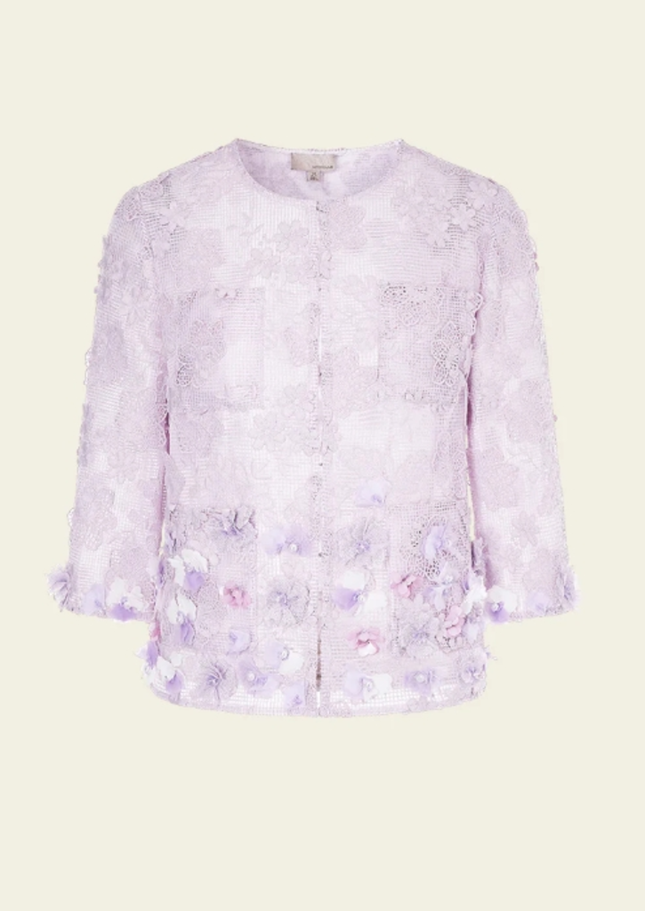 Moiselle Lilac Mid Sleeves Lace Jacket