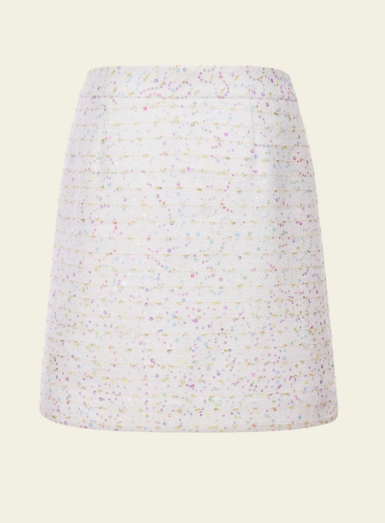 Moiselle Fantasy Iridescent-detail Tweed Skirt