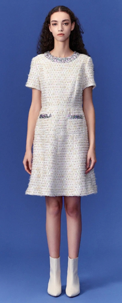 Moiselle Luxurious Sequined Tweed Dress