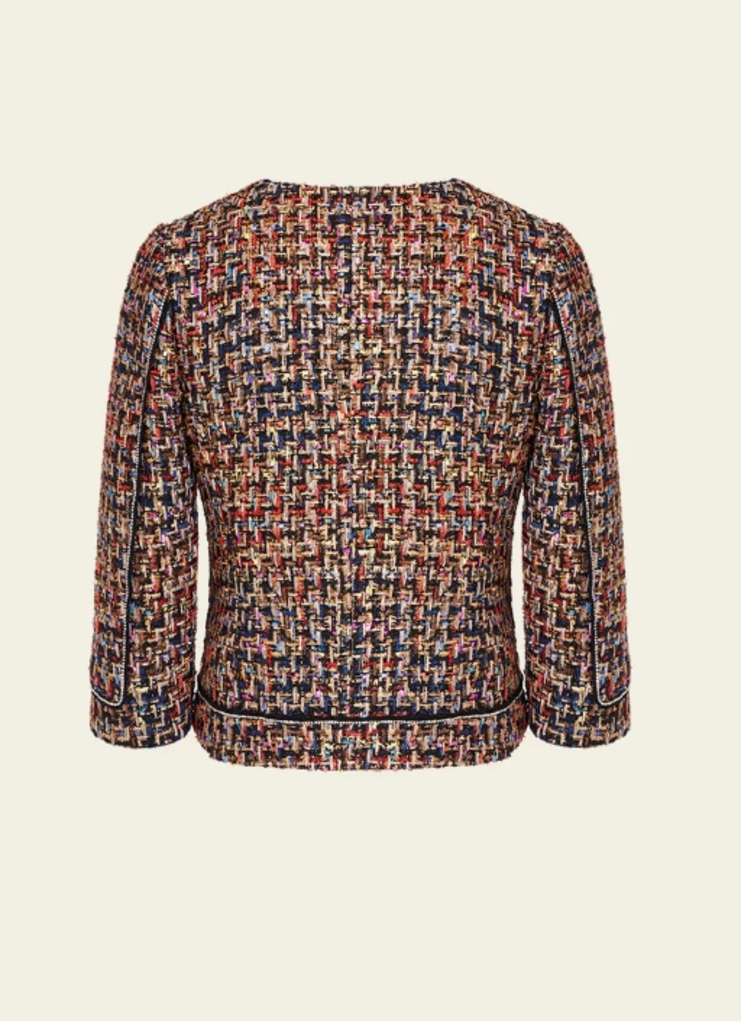 Chunky Woven Patch-pocket Tweed Jacket