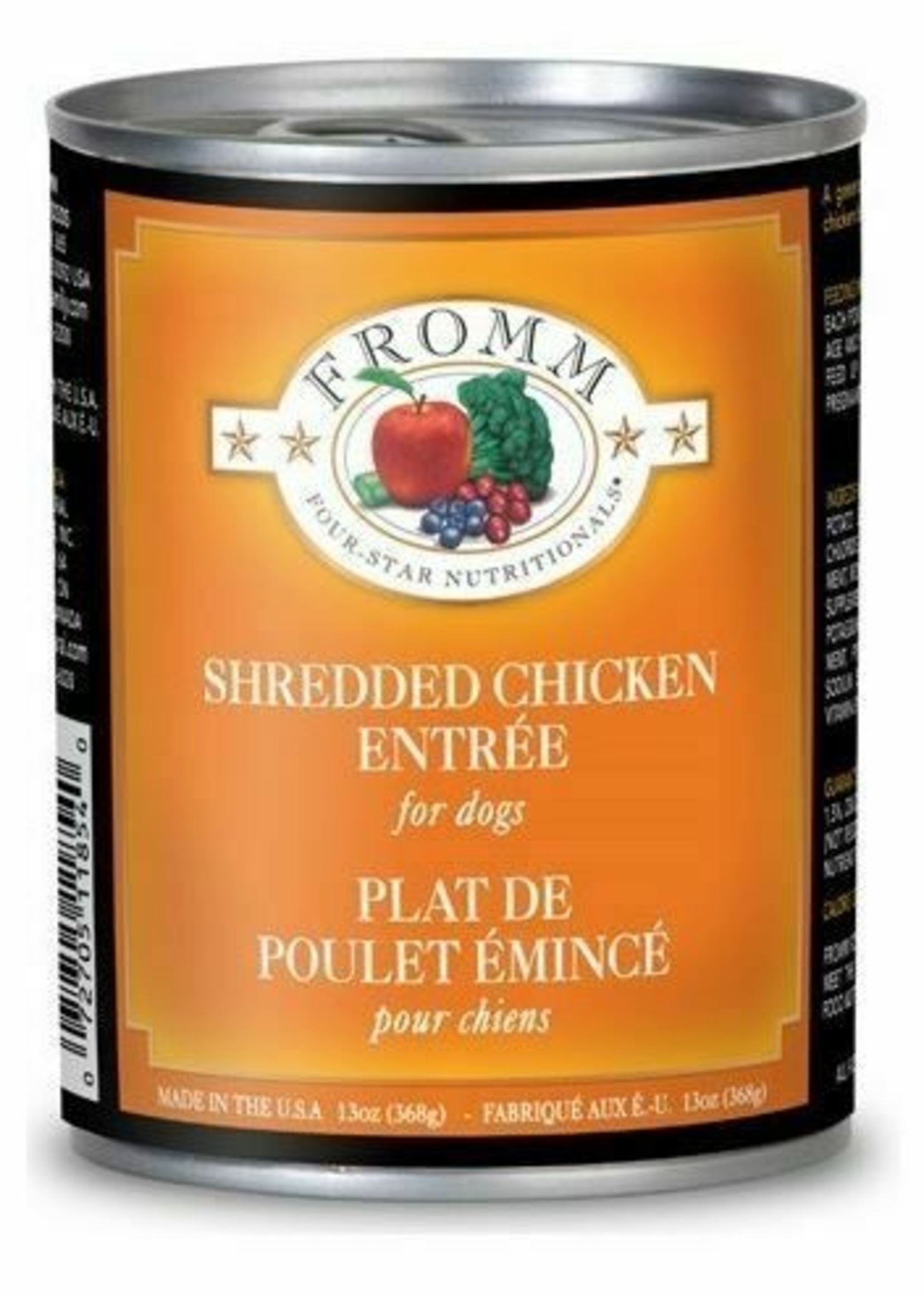 Fromm Family Fromm Dog Can 4 Star GF Shredded Chicken in Gravy Entree' 12 oz
