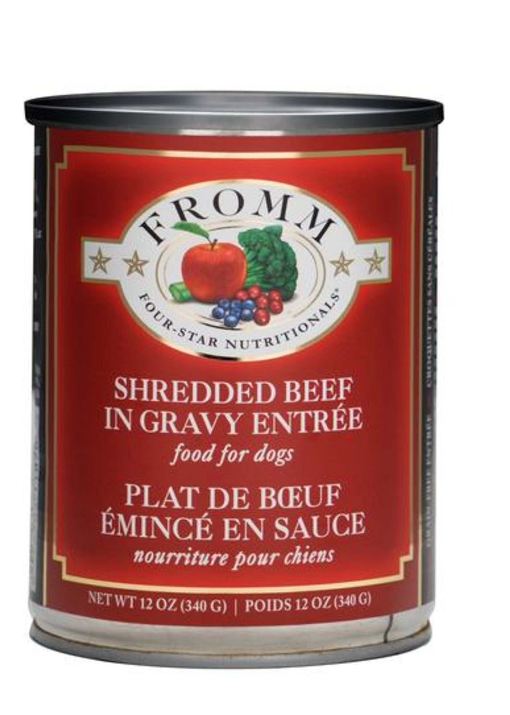 Fromm Family Fromm Dog Can 4 Star GF Shredded Beef in Gravy Entree' 12 oz