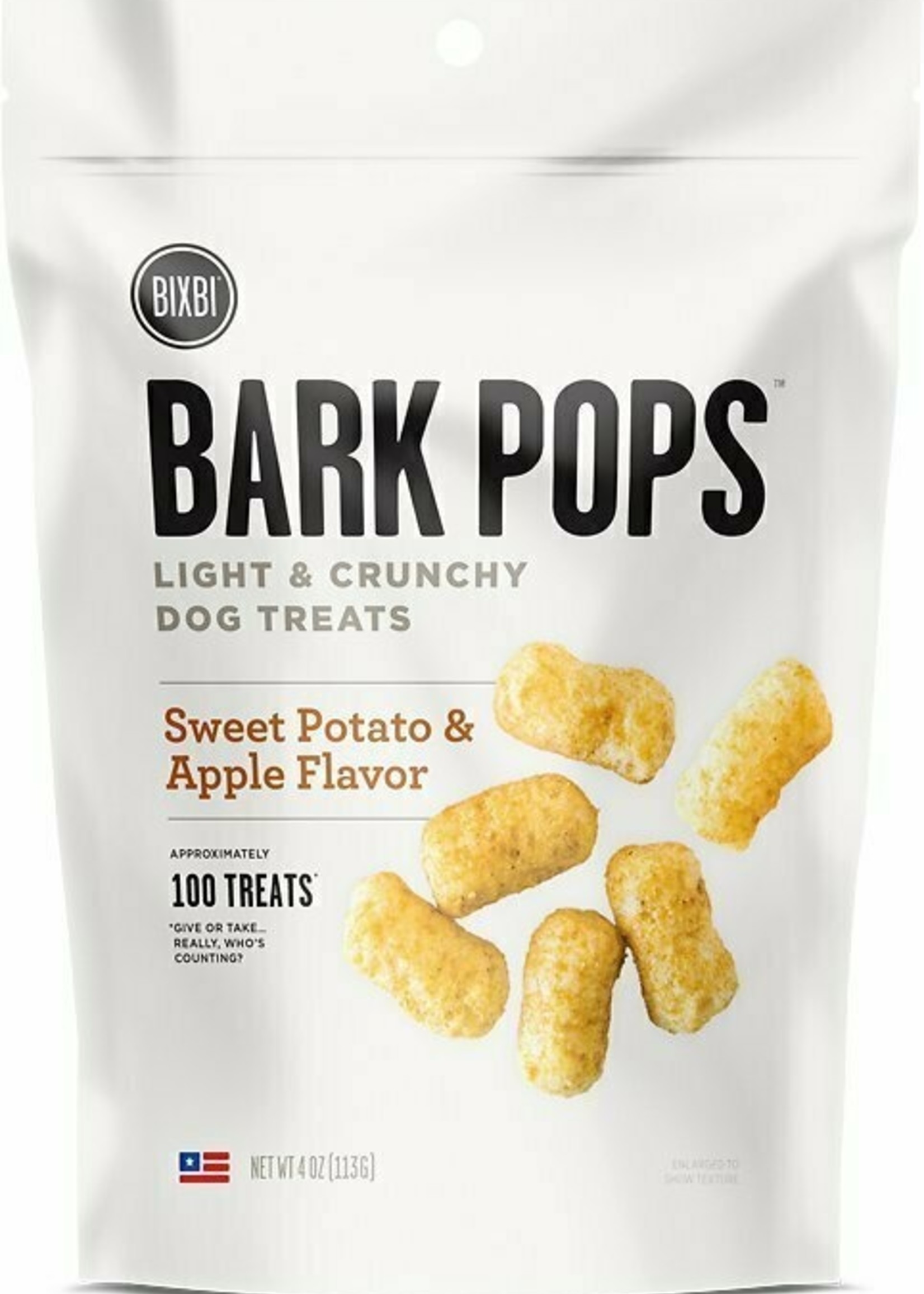 BIXBI PET Bixbi Dog Treat Bark Pops Sweet Potato & Apple 4oz