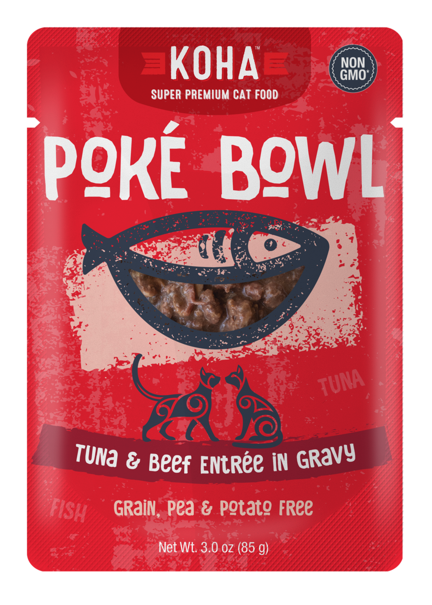 Koha Koha Cat Pouch Poke Bowl Tuna & Beef 2.8 oz single