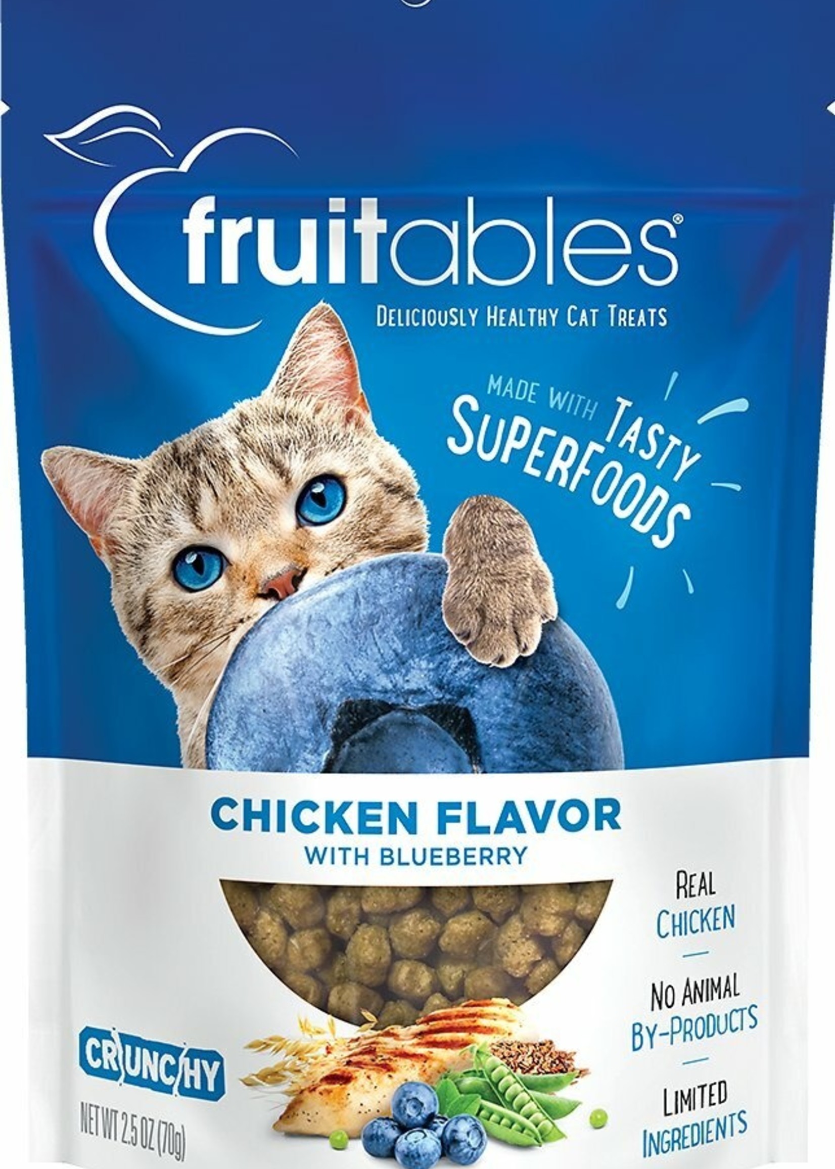 Fruitables Fruitables Cat Crunchy Treats Chicken/Blueberry 2.5 oz