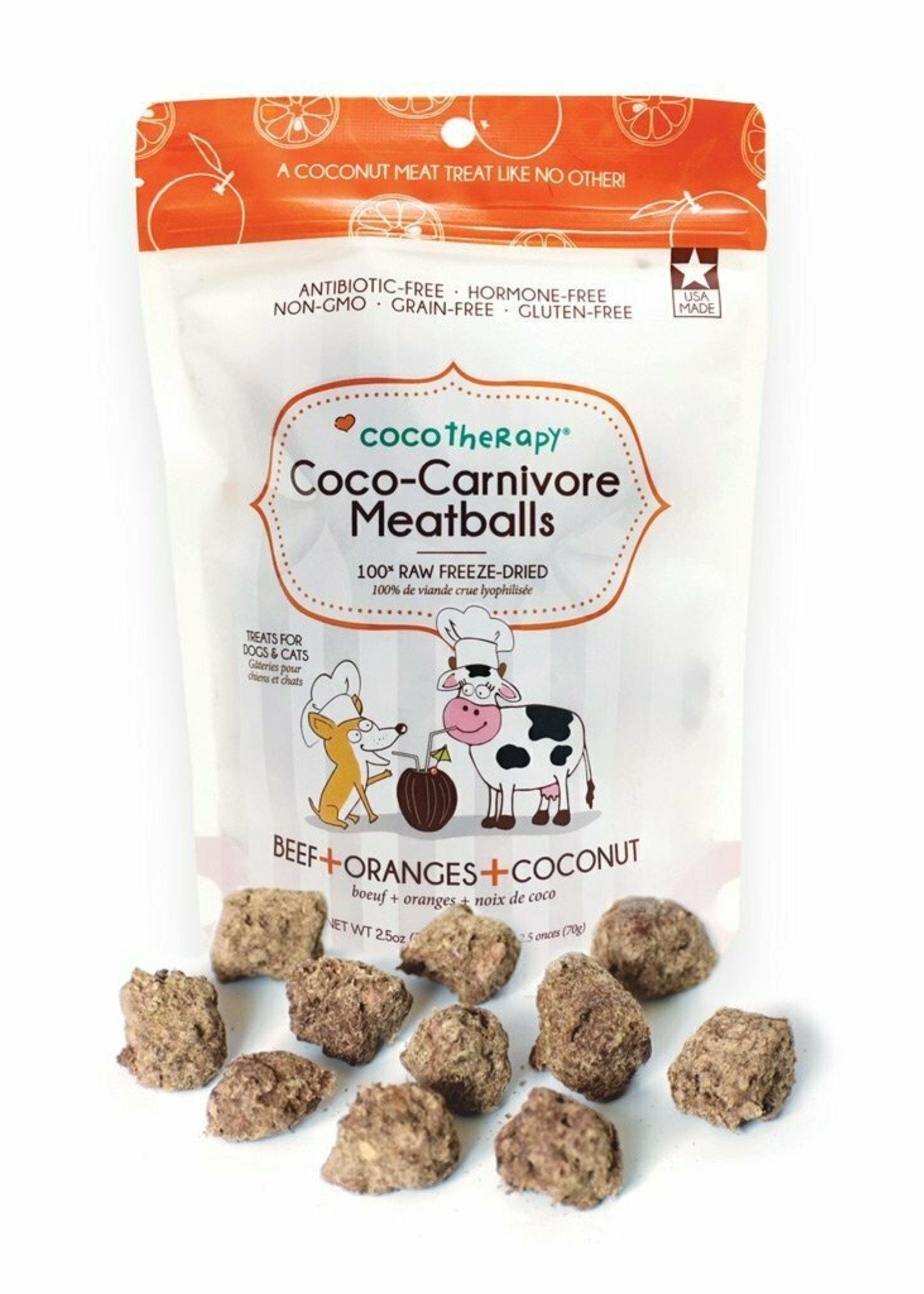 CocoTherapy Coco Therapy Coco-Carnivore Meatballs Beef, Orange & Coconut 2.5 oz