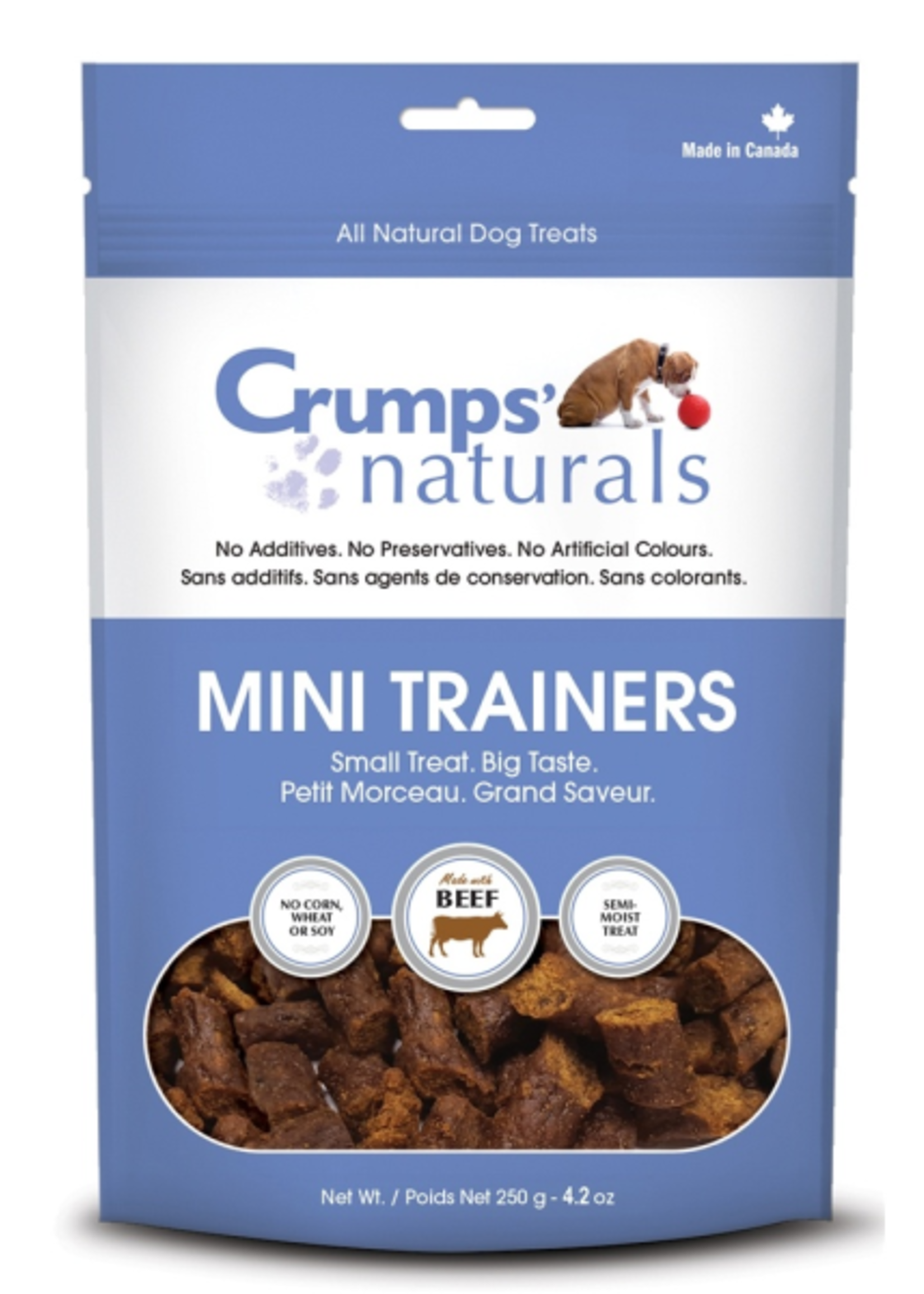 CRUMPS' NATURALS Crumps Dog Treat FD Mini Trainer Beef Semi Moist 4.2 oz