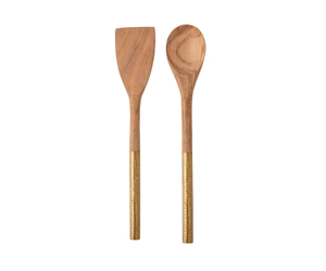 Bayti Long Handle Acacia Wooden Measuring Spoons, 100% Natural