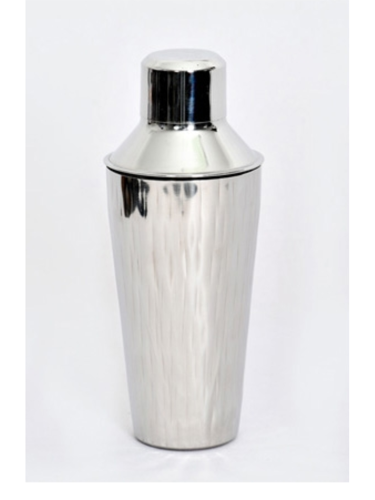 Glass, Ebony and Stainless Steel Cocktail Shaker