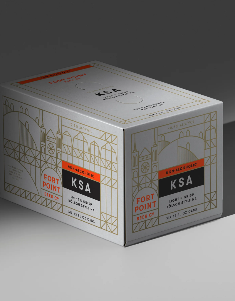 Fort Point Fort Point Beer Co. NON-ALCOHOLIC KSA Kolsch Cans  6 pack 12 oz