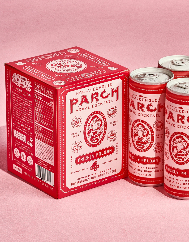 Parch Prickly Paloma Non-Alcoholic Agave Cocktail CANS 4 pack 250 ml