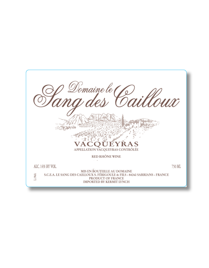 2022 Sang des Cailloux Floureto Vacqueyras  750 ml