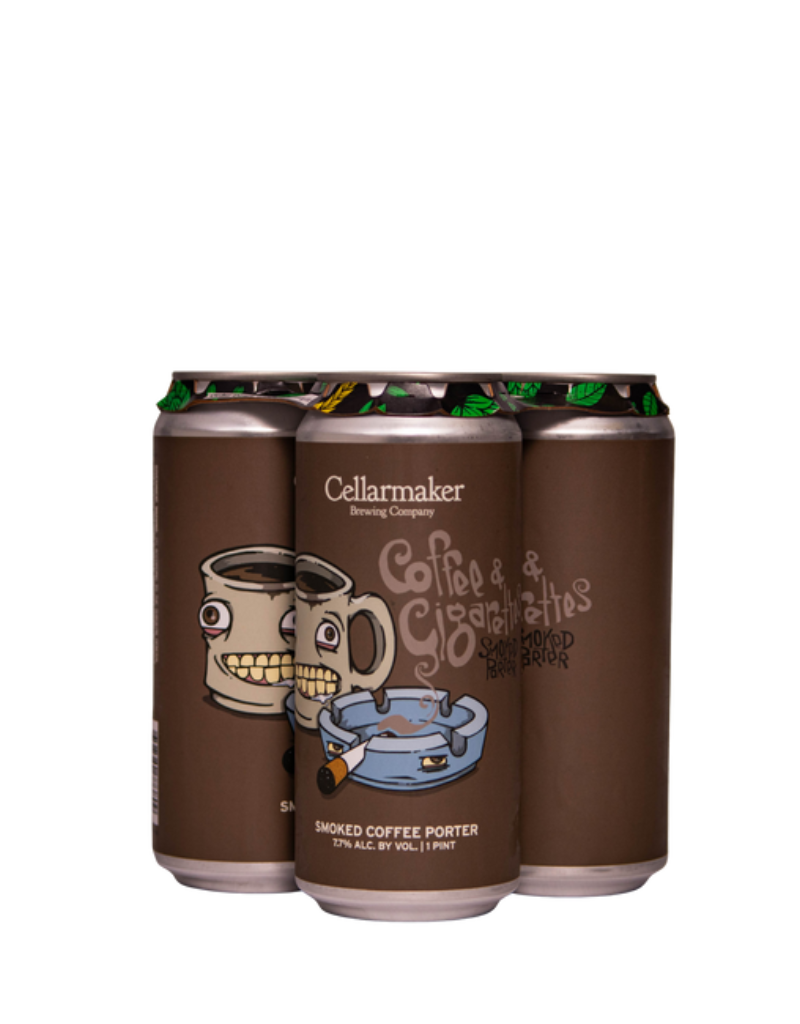 Cellarmaker Brewing Co. Coffee & Cigarettes Lightly Smoked Porter  4 pack 16 oz