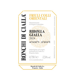 2024 Ronchi di Cialla Ribolla Gialla Friuli Colli Orientali  750 ml