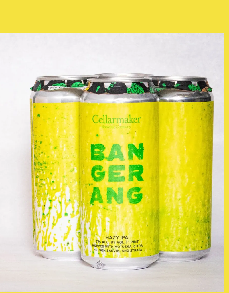 Cellarmaker Brewing Co. Bangerang Hazy IPA  4 pack 12 oz