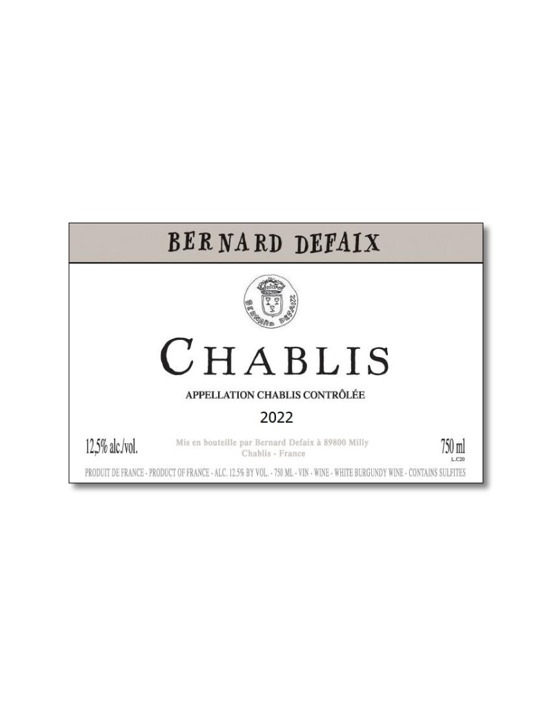 2024 Dom. Bernard Defaix Chablis 750 ml